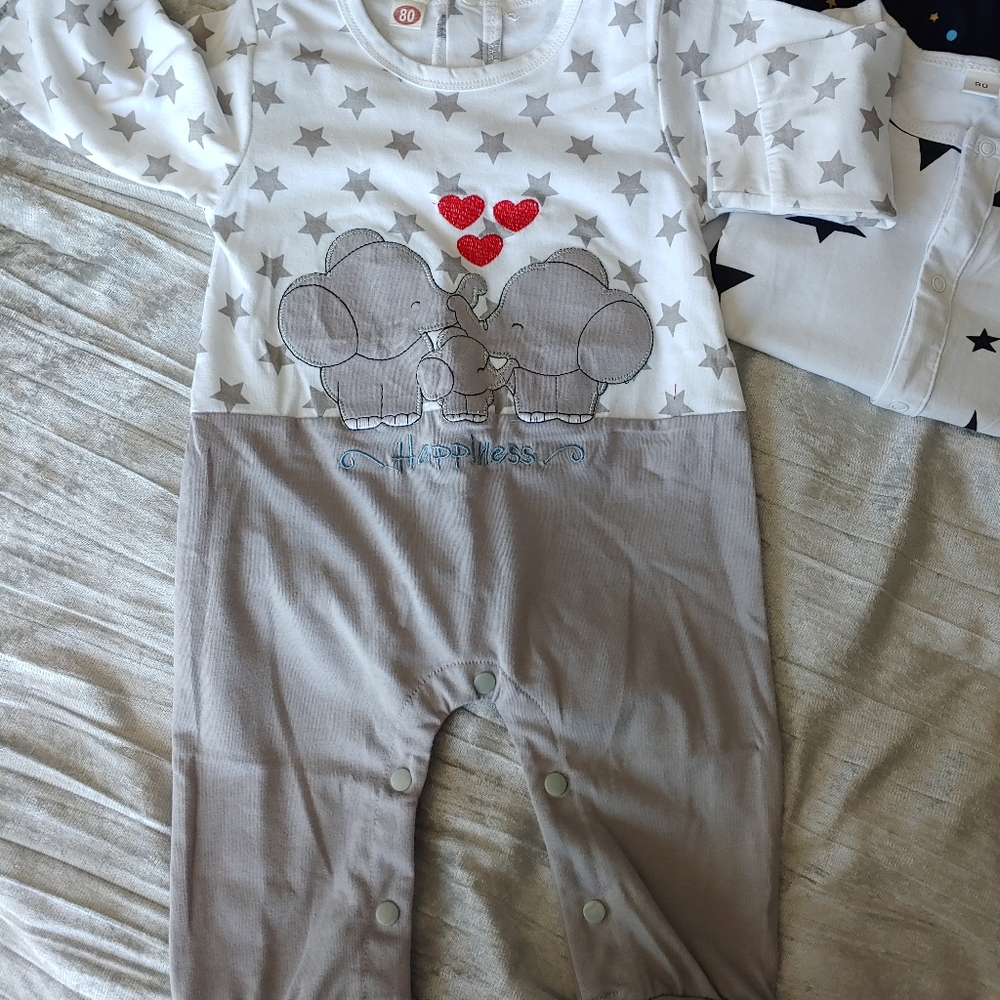 4 Baby Rompers Gender Neutral - Picture 4 of 6